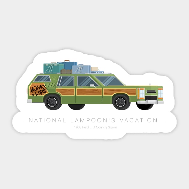 National Lampoon's Vacation - Famous Cars Sticker by Fred Birchal